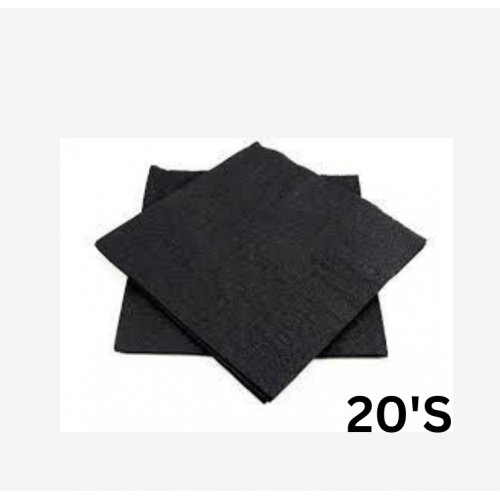 SERVIETTES PLAIN BLACK 20'S SERVIETTES PLAIN BLACK 20'S